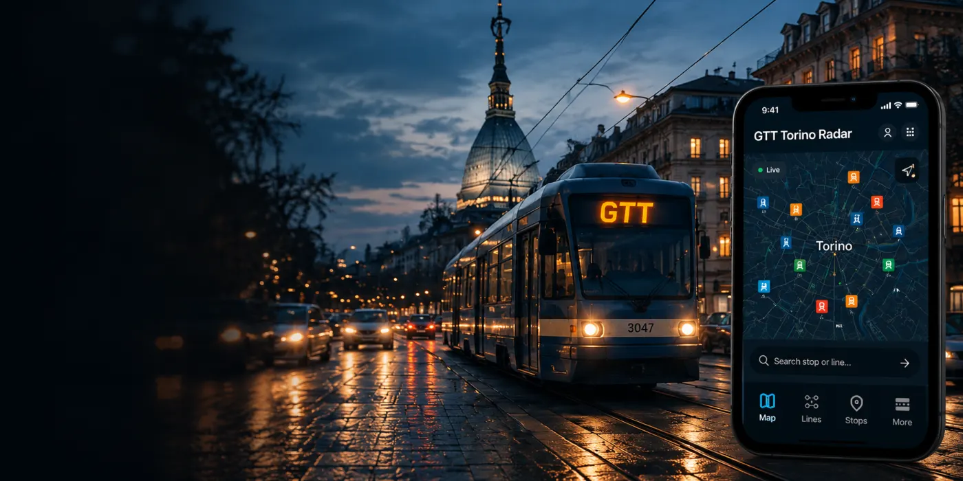 GTT Torino Radar real-time transport map